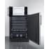 Summit MRF708BLSSA - 24 Inch Freestanding All-Refrigerator/Microwave Combination Black Interior