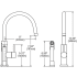 Elkay Allure Collection LK7922SSS - Allure Single Hole Kitchen Faucet with Side Spray - Dimension