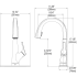 Elkay Avado Collection LKAV7051FLS - Single Handle 2-in-1 Kitchen Faucet Dimension