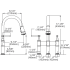 Elkay Explore Collection LKEC2037AS - Three Hole Bridge Faucet with Pull-down Spray and Lever Handles