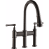 Elkay Explore Collection LKEC2037AS - Three Hole Bridge Faucet with Pull-down Spray and Lever Handles