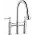 Elkay Explore Collection LKEC2037CR - Three Hole Bridge Faucet with Pull-down Spray and Lever Handles