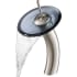 Kraus Vessel Mixer Series KGW1700SNBLCL - Waterfall Bathroom Faucet with Clear Black Glass Disk in Satin Nickel
