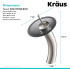 Kraus Vessel Mixer Series KGW1700SNBLFR - Waterfall Bathroom Faucet Dimension