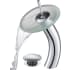 Kraus Vessel Mixer Series KGW1700PU10CHFR - Waterfall Bathroom Faucet with Frosted Glass Disk and Pop-Up Drain in Chrome