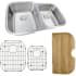 Nantucket Sinks Sconset Collection NS50316CB - 32 1/4 Inch Undermount Double Bowl Kitchen Sink with Accessories
