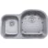 Nantucket Sinks Quidnet Collection NS7030R16 - 32 1/2 Inch Undermount Double Bowl Kitchen Sink with 16-Gauge 304 Stainless Steel