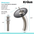 Kraus Vessel Mixer Series KGW1700PU10SNBLFR - Waterfall Bathroom Faucet Dimension