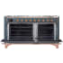 Ilve Majestic II Collection UM15FDNS3BGPLP - Majestic II 60 Inch Dual Fuel Natural Gas Freestanding Range in Blue Grey with Copper Trim