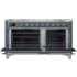 Ilve Majestic II Collection UM15FDNS3BGCLP - Majestic II 60 Inch Dual Fuel Natural Gas Freestanding Range in Blue Grey with Chrome Trim