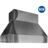 Trade-Wind P7200 Series P7248ISL - 48 Inch P7200 Pyramid Island-Style Series Barbecue Grill Hood (Blower Sold Separately) Angled View