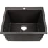 Nantucket Sinks PR2522DMBL - 25 Inch Dualmount Single Bowl Granite Composite Laundry Sink