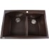 Nantucket Sinks Plymouth Collection PR6040BR - 33 Inch Dualmount Double Bowl Kitchen Sink with 9 1/4 Inch Bowl Depth