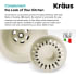 Kraus PST1BG - Kitchen Sink Strainer in Beige Made in Italy