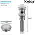 Kraus PU11SFS - Pop Up Drain with Overflow Dimension