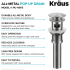 Kraus PU11SFS - Pop Up Drain with Overflow Features