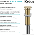 Kraus PUL10BG - Pop Up Drain w/o Overflow Features
