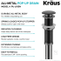 Kraus PUL10MB - Pop Up Drain w/o Overflow Features