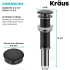 Kraus PUL10MB - Pop Up Drain w/o Overflow Dimension