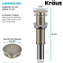 Kraus PUL10SN - Pop Up Drain w/o Overflow Dimension