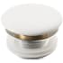 Kraus Viva Series PU20GWH - Pop-Up Drain with Porcelain Ceramic Top for Bathroom Sink without Overflow in Gloss White