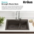 Kraus Quarza Series KGD442BL10075MB - 33 Inch Dual Mount Double Bowl Granite Kitchen Sink Quarza Series