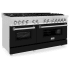 ZLINE RABLM60 - 60 Inch Pro-Style Double Oven Dual Fuel Range in Stainless Steel with Black Matte Doors