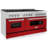 ZLINE RARG60 - 60 Inch Pro-Style Double Oven Dual Fuel Range in Stainless Steel with Red Gloss Doors