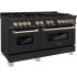 ZLINE Autograph Edition RABZ60G - 60 Inch Pro-Style Double Oven Dual Fuel Range with 7.4 cu. ft. Convection Oven