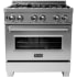ZLINE RASSN30 - Professional DuraSnow® Dual Fuel Range - Snow Stainless