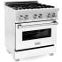 ZLINE RASWMGR30 - 30 Inch Pro-Style Dual Fuel Range 4.0 cu. ft. Convection Oven