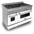 ZLINE RASWMGR48 - 48 Inch Pro-Style Double Oven Dual Fuel Range with White Matte Door