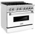 ZLINE RASWMGR36 - 36 Inch Pro-Style Dual Fuel Range Manual Front Control