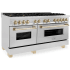 ZLINE Autograph Edition RASZSN60G - 60 Inch Pro-Style Double Oven Dual Fuel Range with 7.4 cu. ft. Convection Oven