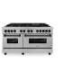 ZLINE Autograph Edition RASZSN60MB - 60 Inch Pro-Style Double Oven Dual Fuel Range