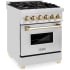 ZLINE Autograph Edition RAZ24G - 24 Inch Pro-Style Dual Fuel Range in Stainless Steel with Polished Gold Accents