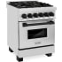 ZLINE Autograph Edition RAZ24MB - 24 Inch Pro-Style Dual Fuel Range in Stainless Steel with Matte Black Accents