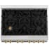 ZLINE Autograph Edition RAZWM36CB - 36 Inch Pro-Style Dual Fuel Range 6 Italian Sealed Burners