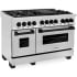ZLINE Autograph Edition RAZ48MB - 48 Inch Pro-Style Double Oven Dual Fuel Range in Stainless Steel with Matte Black Accents