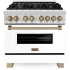 ZLINE Autograph Edition RAZWM36CB - 36 Inch Pro-Style Dual Fuel Range
