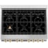 ZLINE Autograph Edition RAZWM36G - 36 Inch Pro-Style Dual Fuel Range 6 Italian Sealed Burners