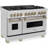 ZLINE Autograph Edition RAZ48CB - 48 Inch Pro-Style Double Oven Dual Fuel Range in Stainless Steel with Champagne Bronze Accents