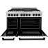 ZLINE Autograph Edition RAZWM48MB - 48 Inch Freestanding Double Oven Dual Fuel Range 6 cu. ft. Total Convection Oven Capacity
