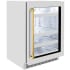 ZLINE Autograph Edition RBSOZSN24G - Touchstone 24 Inch Beverage Center with DuraSnow® Stainless Steel Glass Door &amp; Polished Gold Handle