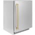 ZLINE Autograph Edition RBSOZST24CB - Touchstone 24 Inch Beverage Center Solid Stainless Steel Door and Champagne Bronze Handle