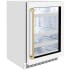 ZLINE Autograph Edition RBSOZWM24CB - Touchstone 24 Inch Beverage Center with White Matte Glass Door, Champagne Bronze Handle