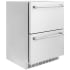 ZLINE RDSOST24 - Touchstone 24 Inch Built-In Undercounter Double Drawer Refrigerator Full Stainless Steel Interior &amp; Exterior