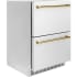 ZLINE Autograph Edition RDSOZST24G - Touchstone 24 Inch Built-In Undercounter Double Drawer Refrigerator Full Stainless Steel Interior &amp; Exterior