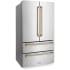 ZLINE Autograph Edition RFMZ36CB - 36 Inch Counter-Depth 4-Door French Door Refrigerator In Fingerprint-Resistant Stainless Steel and Champagne Bronze Traditional Handles