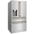 ZLINE Autograph Edition RFMZW36CB - 36 Inch Counter-Depth 4-Door French Door Refrigerator In Fingerprint-Resistant Stainless Steel and Champagne Bronze Traditional Handles